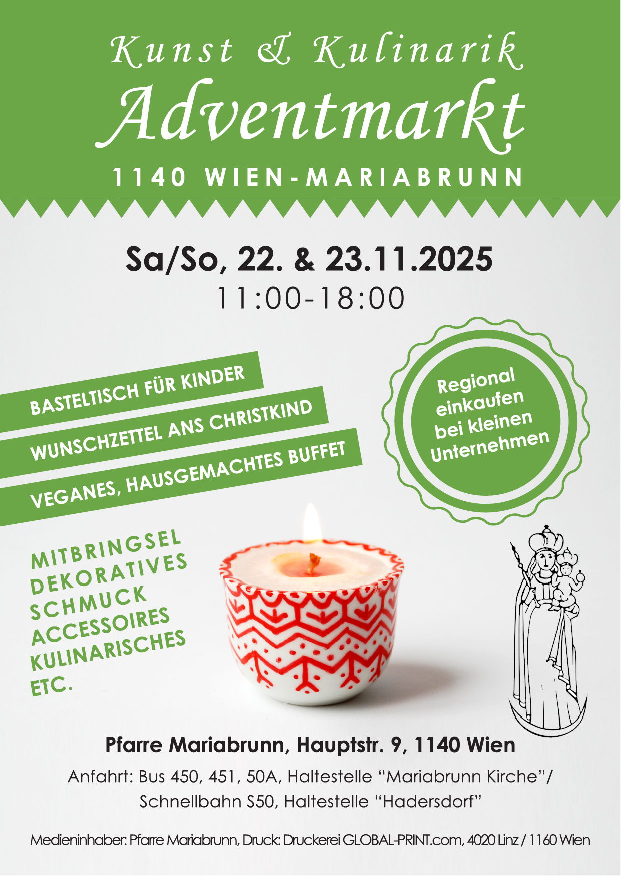 Adventmarkt "Kunst & Kulinarik" in 1140 Wien